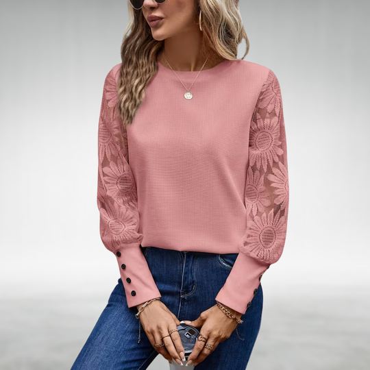 Eileen™ Elegant Lace Sleeve Knit Top